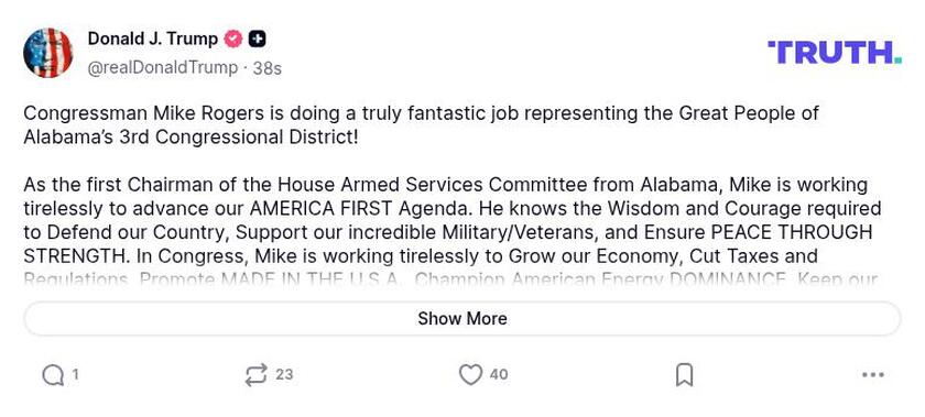 Post image from Donald Trump