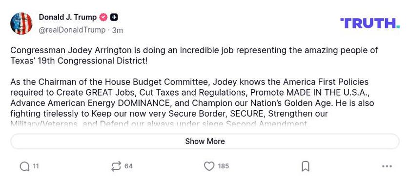 Post image from Donald Trump