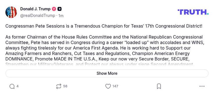 Post image from Donald Trump