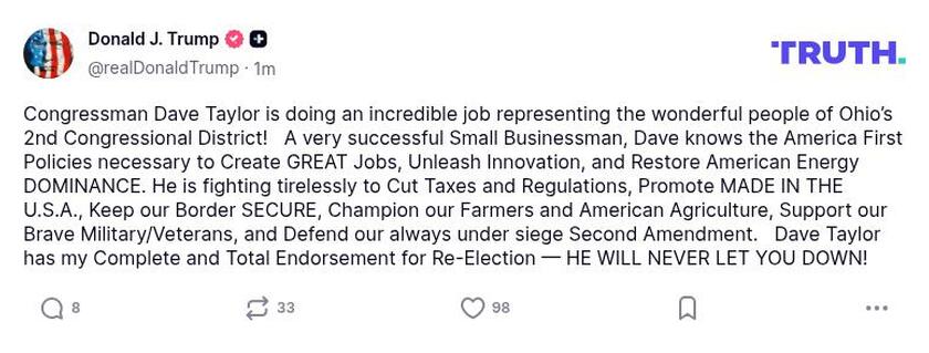 Post image from Donald Trump