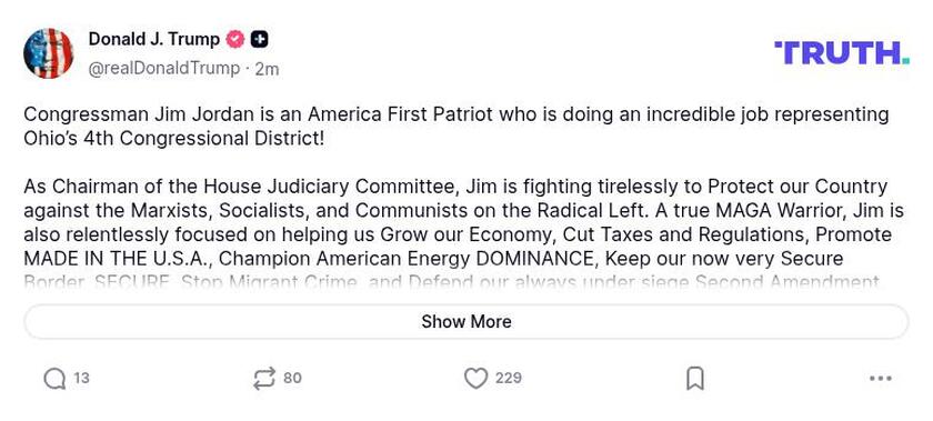 Post image from Donald Trump