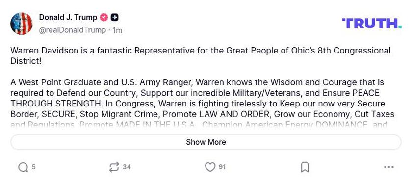 Post image from Donald Trump