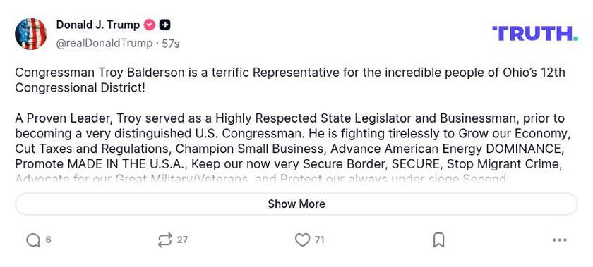 Post image from Donald Trump