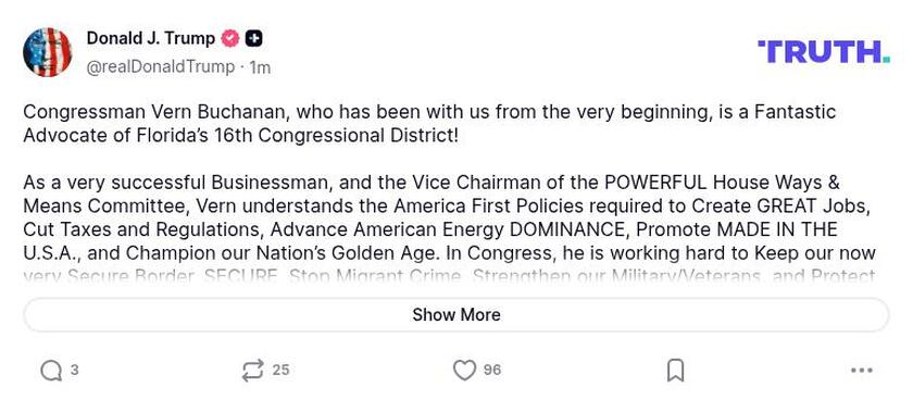 Post image from Donald Trump