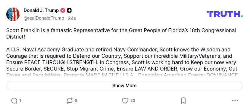 Post image from Donald Trump