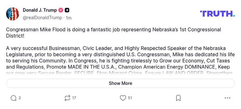 Post image from Donald Trump