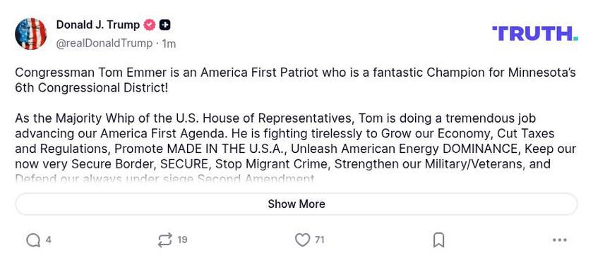 Post image from Donald Trump