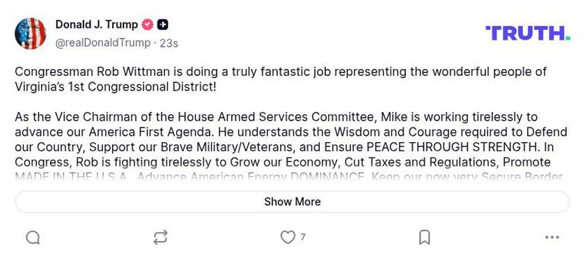 Post image from Donald Trump