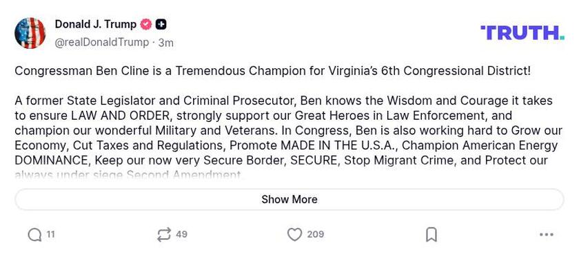 Post image from Donald Trump