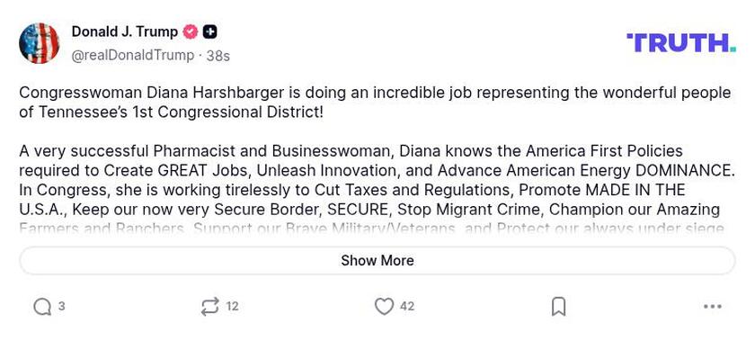 Post image from Donald Trump