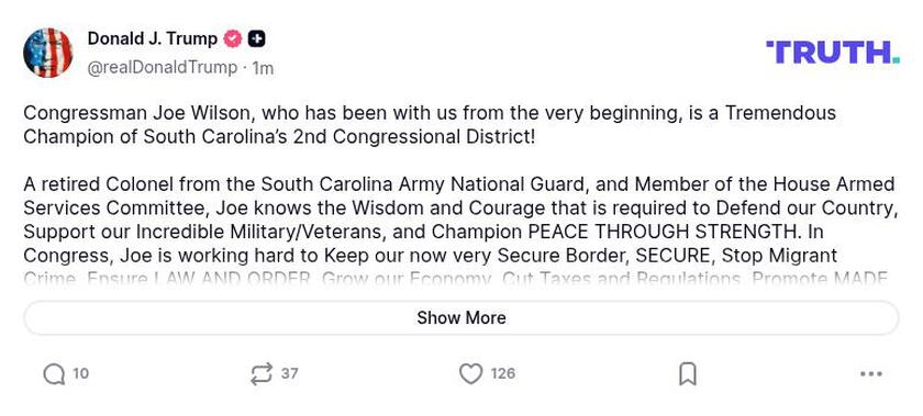 Post image from Donald Trump