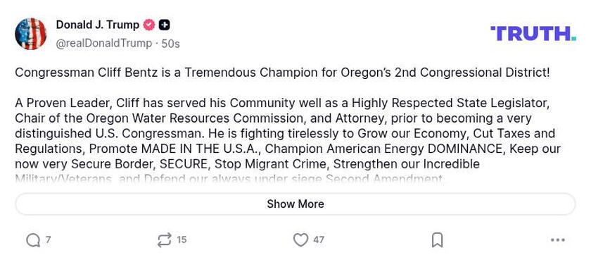 Post image from Donald Trump