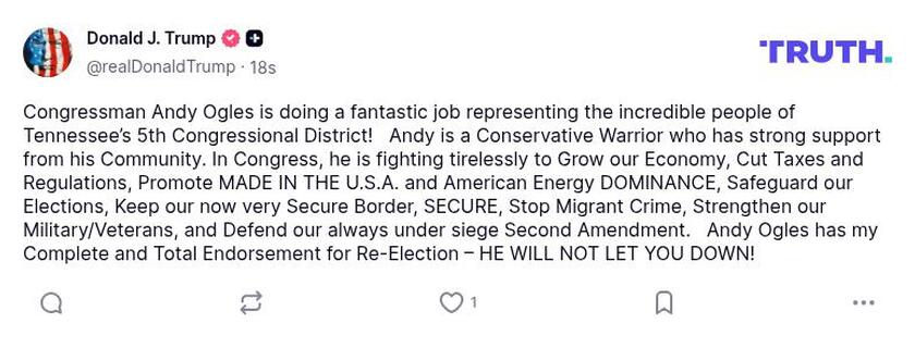 Post image from Donald Trump