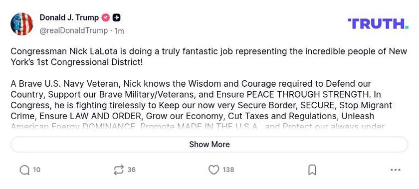 Post image from Donald Trump