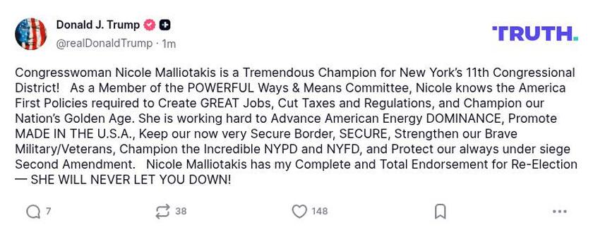 Post image from Donald Trump