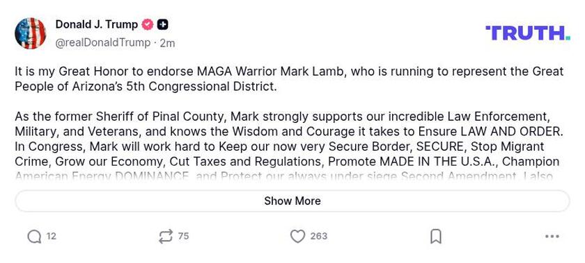 Post image from Donald Trump