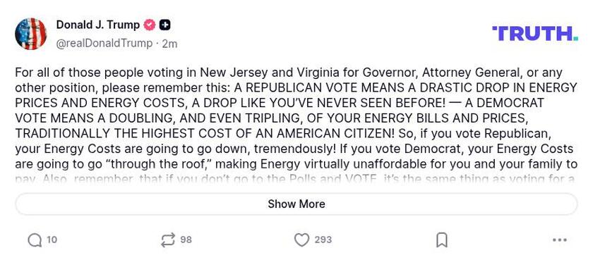 Post image from Donald Trump