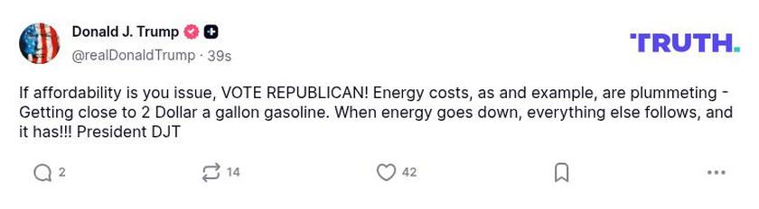 Post image from Donald Trump