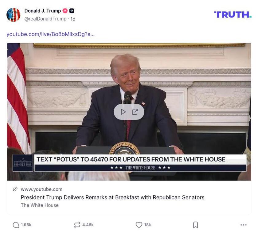 Post image from Donald Trump