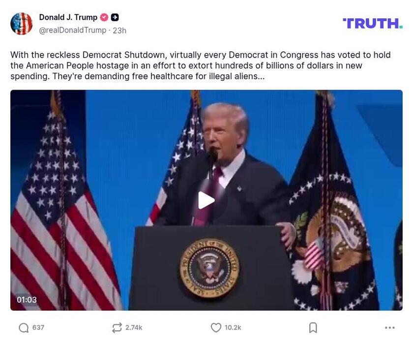 Post image from Donald Trump