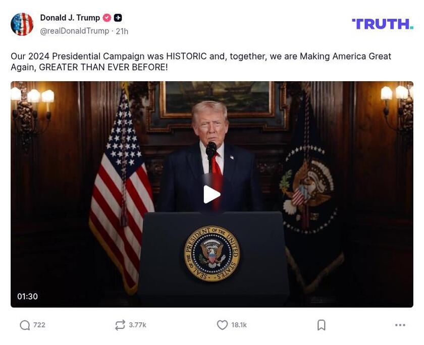 Post image from Donald Trump