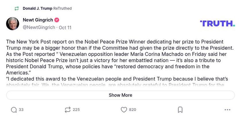 Post preview from Donald Trump