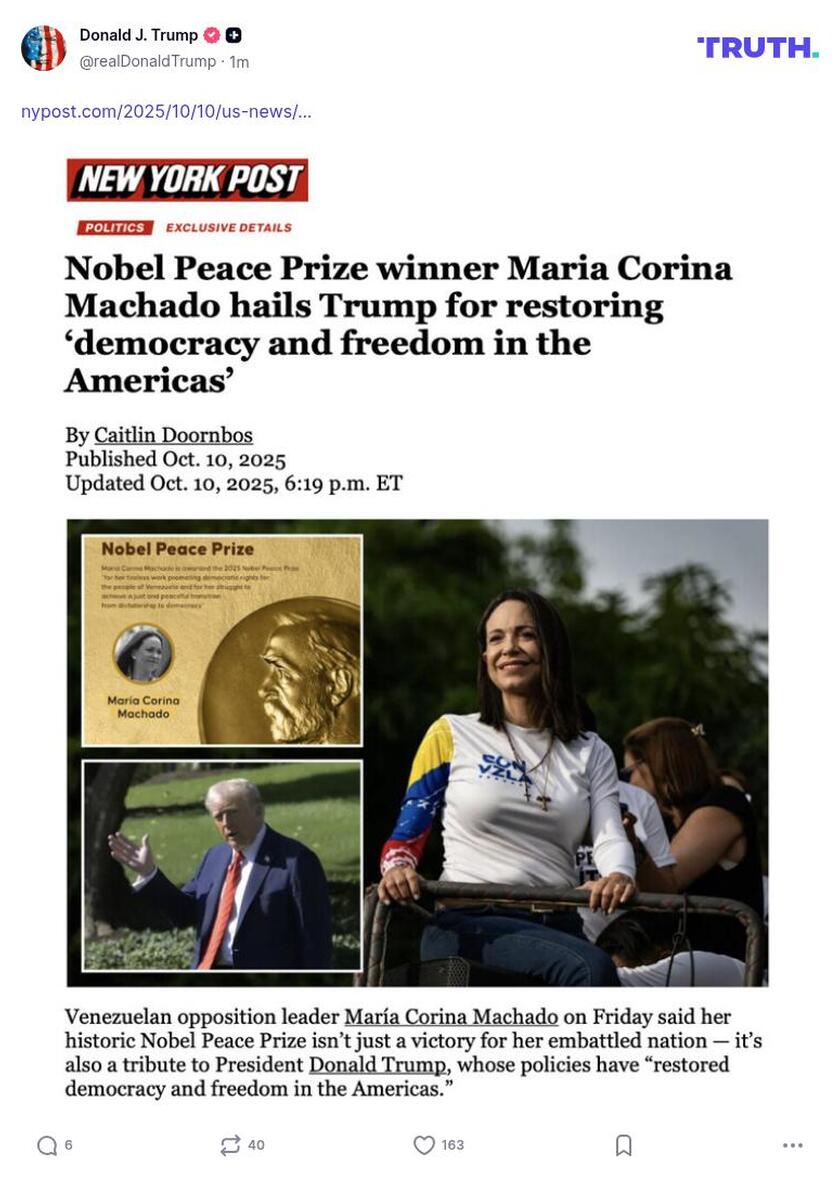 Post image from Donald Trump