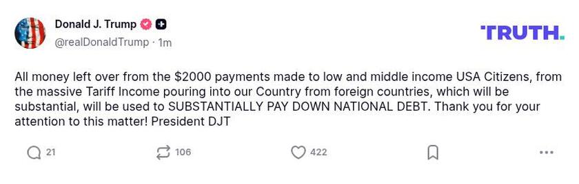 Post image from Donald Trump