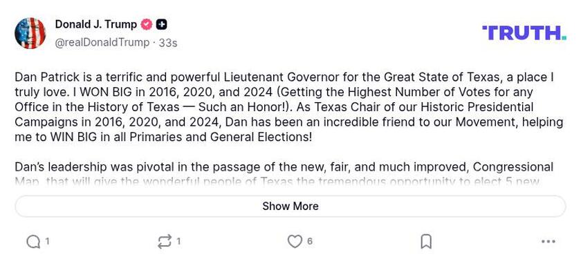 Post image from Donald Trump