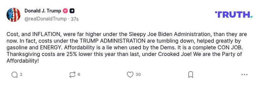 Post preview from Donald Trump