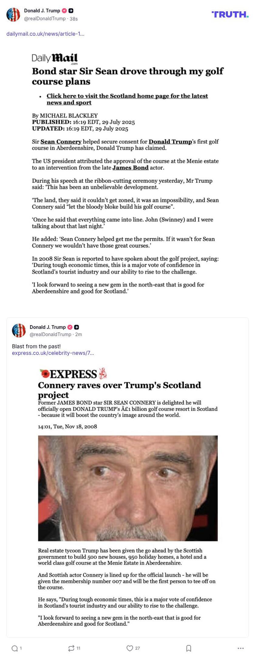 Post image from Donald Trump