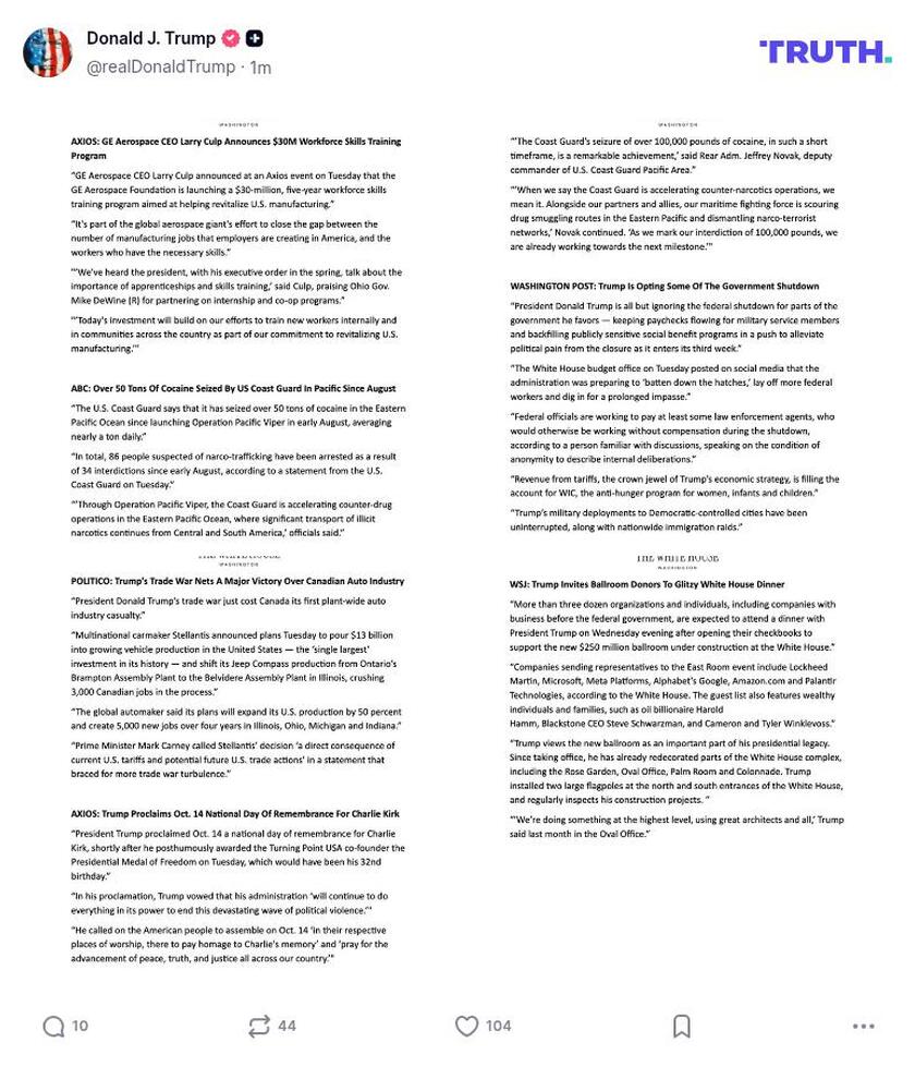 Post image from Donald Trump