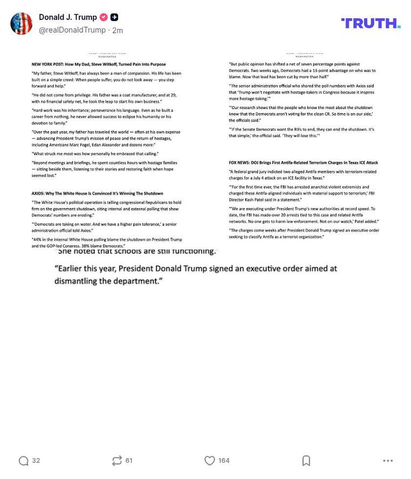 Post image from Donald Trump