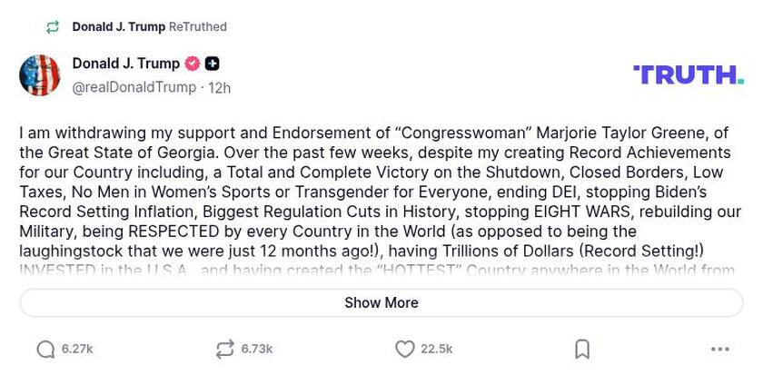 Post preview from Donald Trump