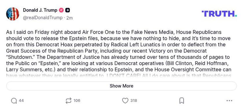 Post preview from Donald Trump