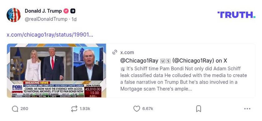 Post image from Donald Trump