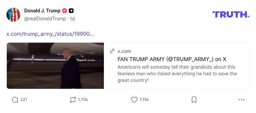 Post image from Donald Trump