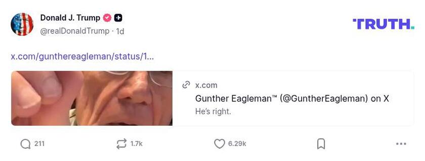 Post image from Donald Trump