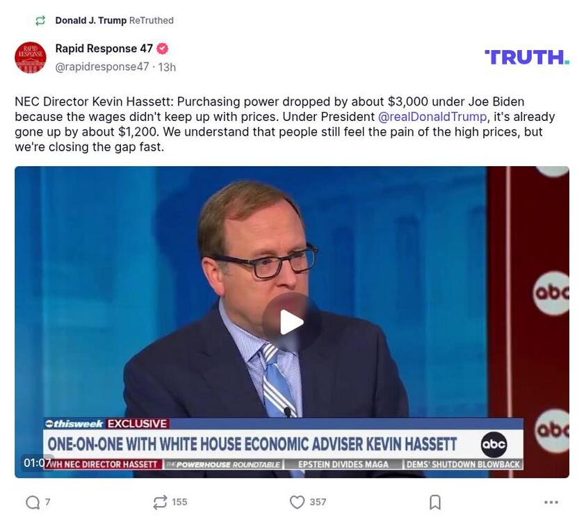 Post preview from Donald Trump