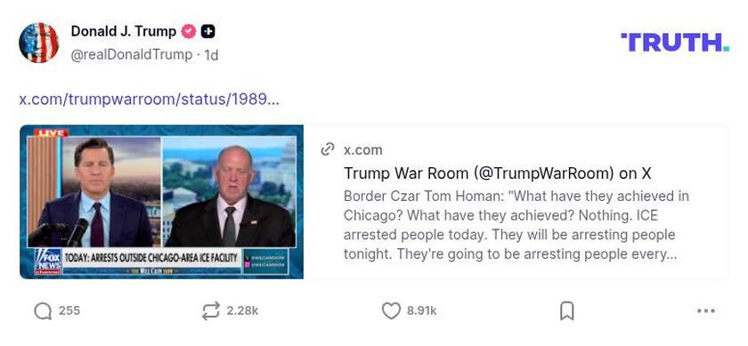 Post image from Donald Trump