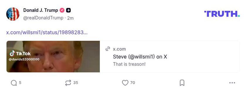 Post image from Donald Trump