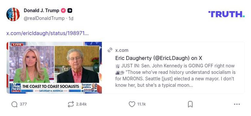 Post image from Donald Trump