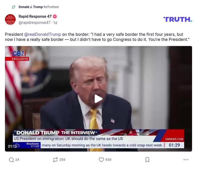 Post image from Donald Trump