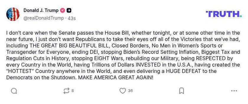 Post preview from Donald Trump