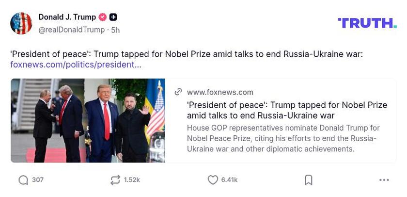 Post preview from Donald Trump