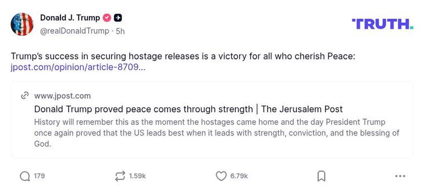 Post image from Donald Trump