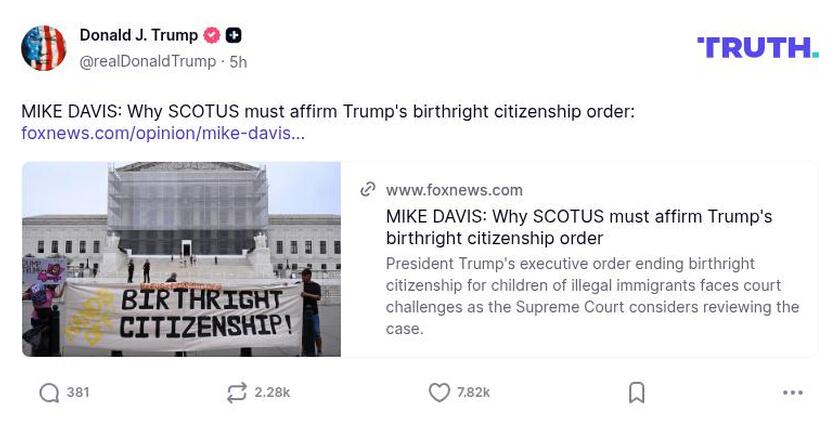 Post image from Donald Trump