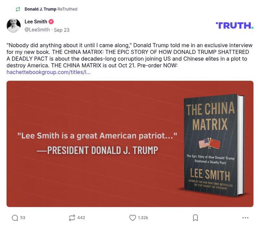 Post preview from Donald Trump