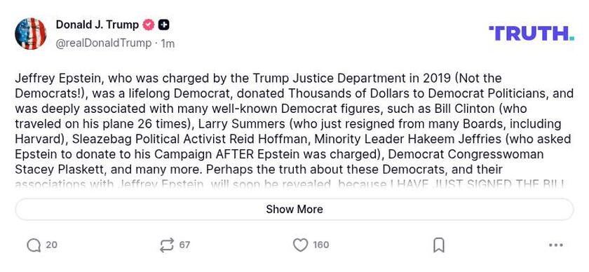 Post preview from Donald Trump