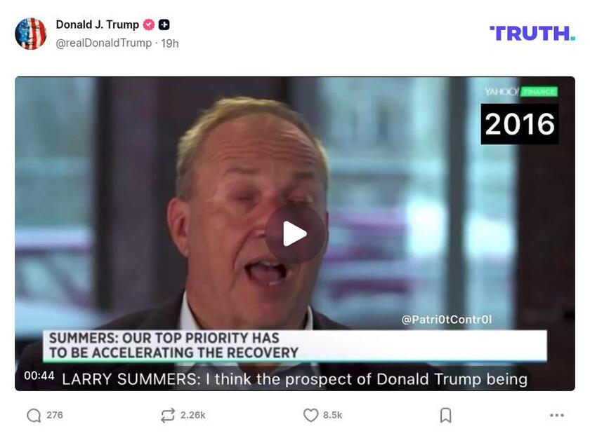 Post image from Donald Trump